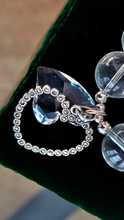 Load image into Gallery viewer, Sterling silver double heart pavé bracelet with Swarovski crystal charm